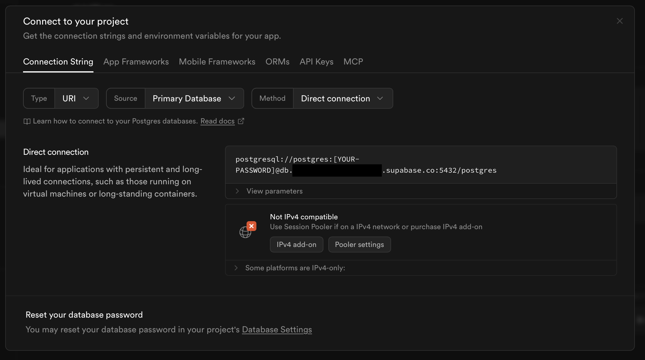 Supabase Connection String Image